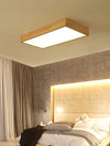 Modern Wood LED Ceiling Light, Round Acrylic Flush Mount for Bedroom and Living Room