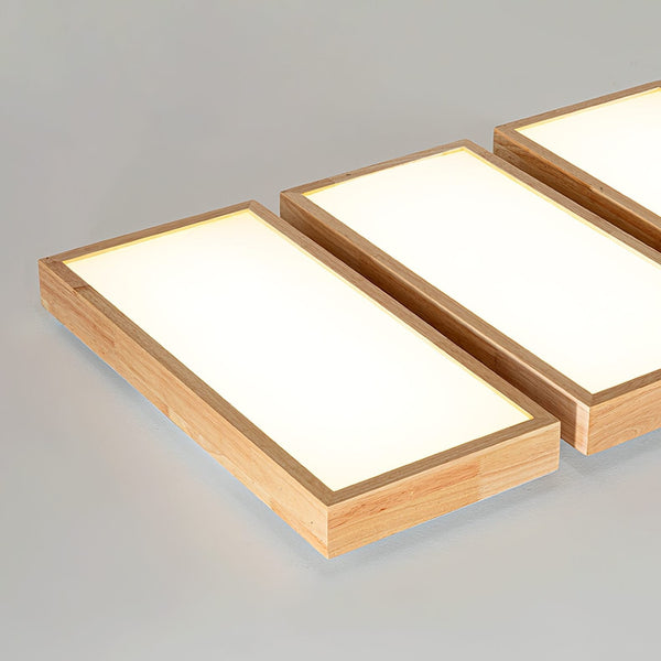 Modern Wood LED Ceiling Light, Round Acrylic Flush Mount for Bedroom and Living Room