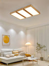 Modern Wood LED Ceiling Light, Round Acrylic Flush Mount for Bedroom and Living Room