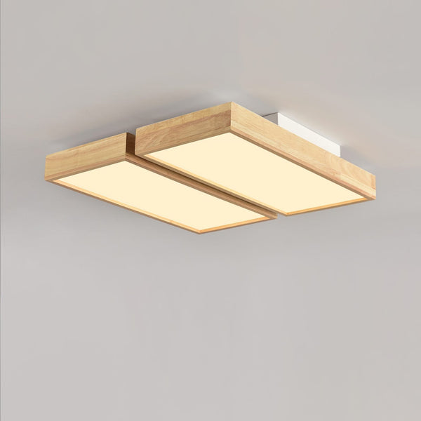 Modern Wood LED Ceiling Light, Round Acrylic Flush Mount for Bedroom and Living Room