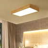Modern Wood LED Ceiling Light, Round Acrylic Flush Mount for Bedroom and Living Room