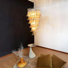 Beautiful Murano Transparent Amber Spiral Chandelier