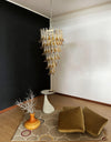 Beautiful Murano Transparent Amber Spiral Chandelier