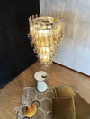 Beautiful Murano Transparent Amber Spiral Chandelier