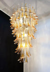 Beautiful Murano Transparent Amber Spiral Chandelier