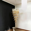 Beautiful Murano Transparent Amber Spiral Chandelier