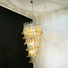 Beautiful Murano Transparent Amber Spiral Chandelier