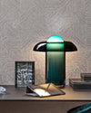 Blue Glass Mushroom Table Lamp