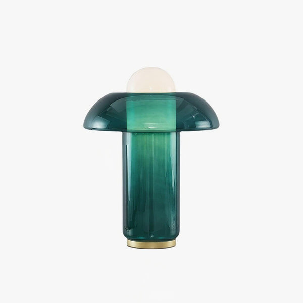 Blue Glass Mushroom Table Lamp