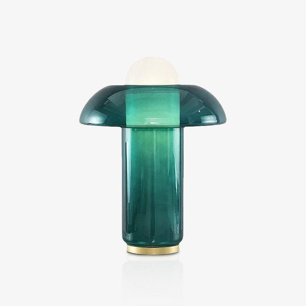 Blue Glass Mushroom Table Lamp