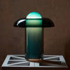 Blue Glass Mushroom Table Lamp