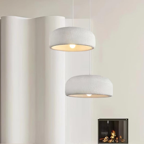 White Bottle Cap Pendant Light, Modern Minimalist Hanging Lamp for Kitchen Island and Dining Room