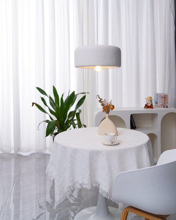 White Bottle Cap Pendant Light, Modern Minimalist Hanging Lamp for Kitchen Island and Dining Room