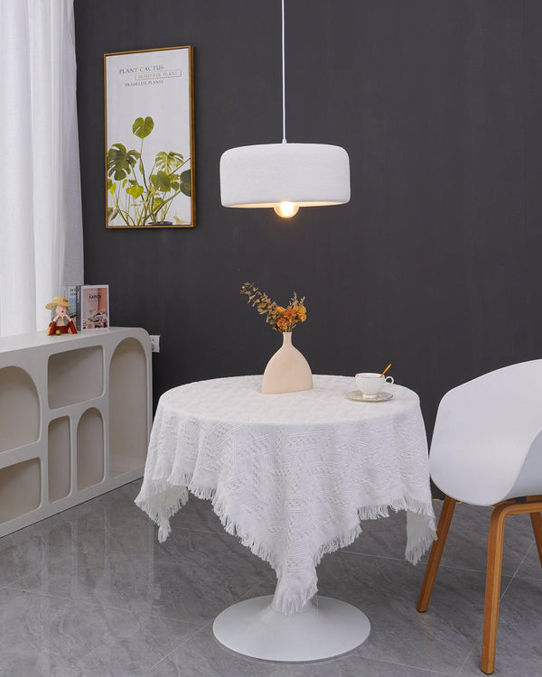 White Bottle Cap Pendant Light, Modern Minimalist Hanging Lamp for Kitchen Island and Dining Room