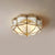 Brass Domed Flush Ceiling Lamp
