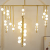 Brass Glass Drop Candelabrum Chandelier