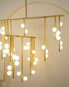 Brass Glass Drop Candelabrum Chandelier