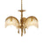 Brass Palm Leaf Crystal Chandelier