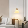 Brass Pleated Ceramic Pendant Lamp