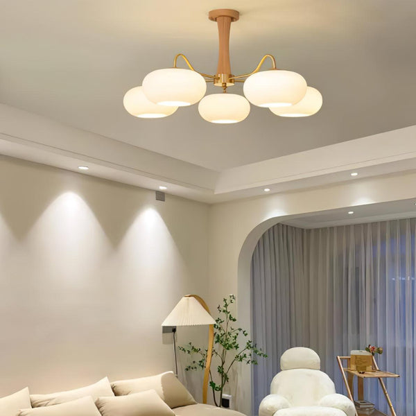 Brass Wooden Persimmon Ceiling Lamp