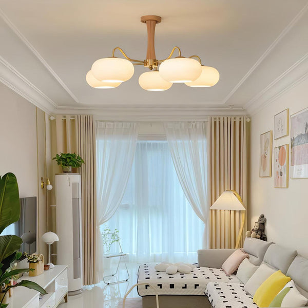 Brass Wooden Persimmon Ceiling Lamp