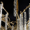 Crystal Icicles Branch Brass Chandelier
