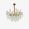 Crystal Icicles Branch Brass Chandelier