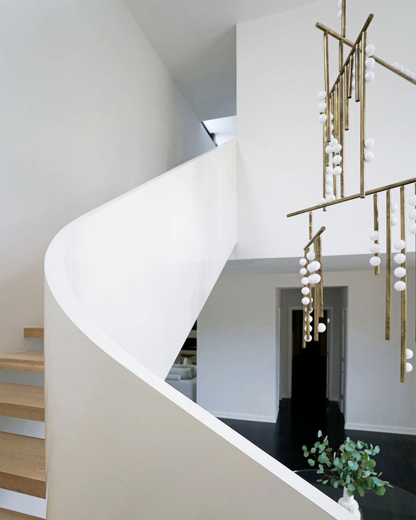 Brass Glass Drop Candelabrum Chandelier