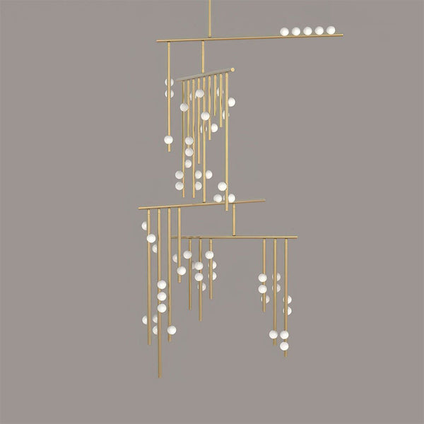 Brass Glass Drop Candelabrum Chandelier