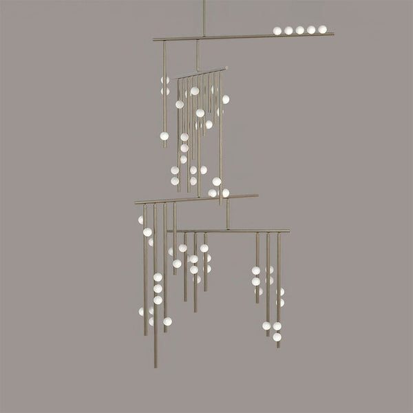 Brass Glass Drop Candelabrum Chandelier