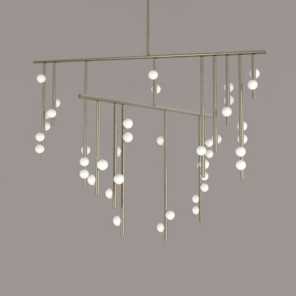 Brass Glass Drop Candelabrum Chandelier