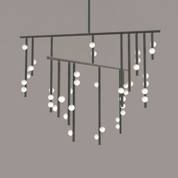 Brass Glass Drop Candelabrum Chandelier