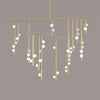 Brass Glass Drop Candelabrum Chandelier