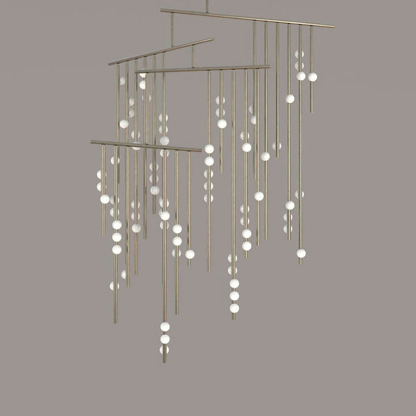 Brass Glass Drop Candelabrum Chandelier