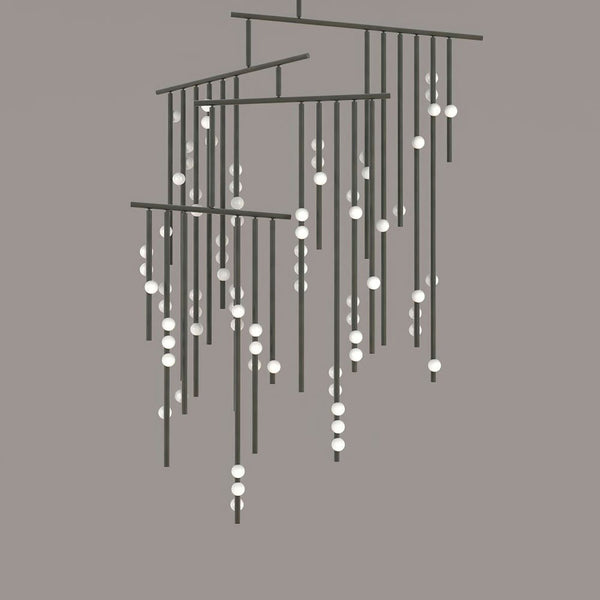 Brass Glass Drop Candelabrum Chandelier