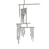 Brass Glass Drop Candelabrum Chandelier