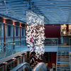 Crystal Glass Feather Crown Hanging Chandelier