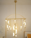 Brass Glass Drop Candelabrum Chandelier