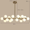 Modern Gold Kitchen Island Light 16 Light Linear Iron Global Glass Ceiling Lights Fixture 48W 110V Hardwired Indoor