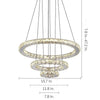 3 Ring Adjustable Circles Tiered Crystal Bling Hanging Modern Chandeliers
