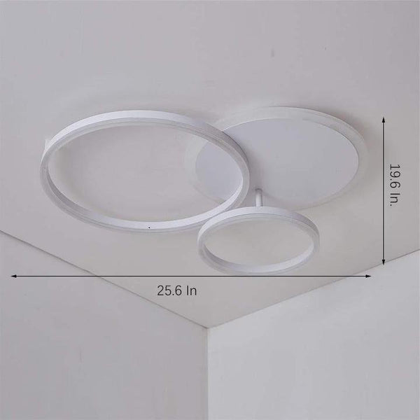 3 Layers Led Modern Circle Flush Mount Light 3 Color Dimmable 26X20