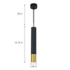 Elongated Cylinder Black And Gold Metal Shade Led Modern Pendant Light Island Hanging Lights