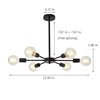 Mid Century Sputnik Semi Flush Mount Bedroom 193Sq Ft 269Sq Ft Illumination Area Ceiling Light