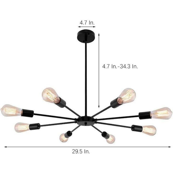 Mid Century Sputnik Semi Flush Mount Bedroom 193Sq Ft 269Sq Ft Illumination Area Ceiling Light