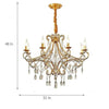 Vintage 8 Light Candle Chandelier With Crystal Accents