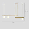 Minimalist Modern Linear Globe Pendant Lighting Copper Glass Kitchen Dining Room Light