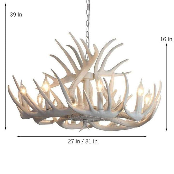 Vintage Antler Chandelier With Candle Lights 4 6 8 Lights