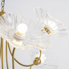 Lotus Leaf Glass Chandelier, Gold Metal 3 or 6 Head Pendant Light for Dining Room and Living Room