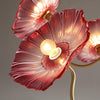 Lotus Leaf Glass Chandelier, Gold Metal 3 or 6 Head Pendant Light for Dining Room and Living Room