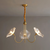 Lotus Leaf Glass Chandelier, Gold Metal 3 or 6 Head Pendant Light for Dining Room and Living Room